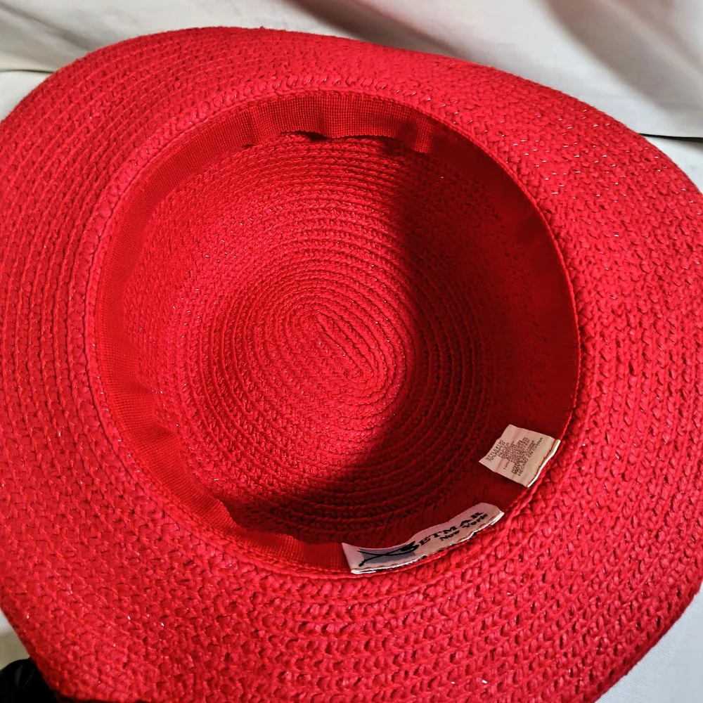 Betmar Vibrant Red Women's Wide Brim Hat - Picture 4 of 8